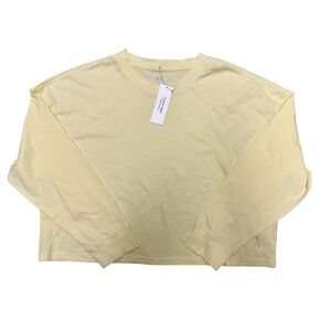 Calvin Klein Performance Womens L Yellow Long Sleeve T-Shirt PFST2019 Crewneck